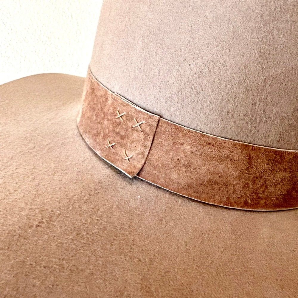Gigi Pip Miller Classic Fedora Hat S Brown Australia Wool Wide Brim Suede Band - Picture 4 of 12